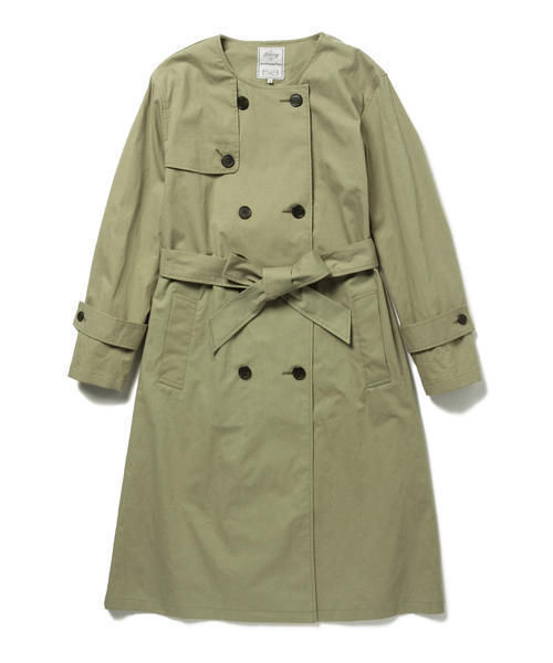 B:MING by BEAMS（ビーミングバイビームス）の「ビーミング by ビームス / ノーカラートレンチコート 16SS（トレンチコート・レディース・オリーブ/ベージュ・LARGE/MEDIUM/SMALL）」の22枚目の写真