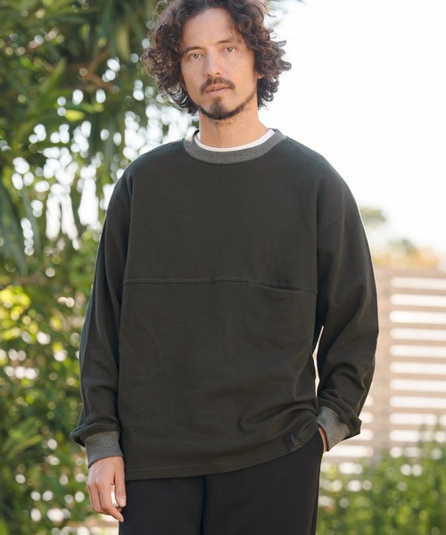 CAMBIO（カンビオ）の「mlt5520- KANOKO Sweat Long Sleeve Cut sew カットソー(PF-261-012)（Tシャツ/カットソー・メンズ・グレイッシュベージュ/スモーク/グリーン・M/L）」の8枚目の写真
