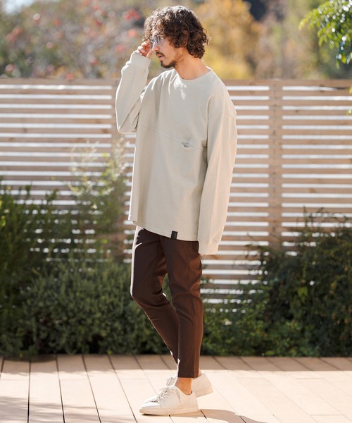 CAMBIO（カンビオ）の「mlt5520- KANOKO Sweat Long Sleeve Cut sew カットソー(PF-261-012)（Tシャツ/カットソー・メンズ・グレイッシュベージュ/スモーク/グリーン・M/L）」の17枚目の写真