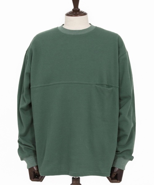 CAMBIO（カンビオ）の「mlt5520- KANOKO Sweat Long Sleeve Cut sew カットソー(PF-261-012)（Tシャツ/カットソー・メンズ・グレイッシュベージュ/スモーク/グリーン・M/L）」の19枚目の写真