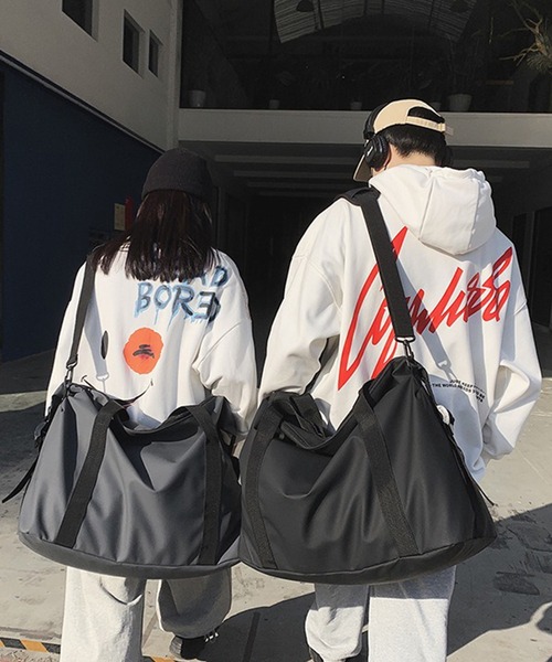 WESTBOY(ウエストボーイ)の「ユニセックス シンプル 大容量 マット ショルダー 旅行ボストンバッグ WO25W12BG06(ボストンバッグ・メンズ・グレー/ブラック/グリーン・FREE)」の18枚目の写真