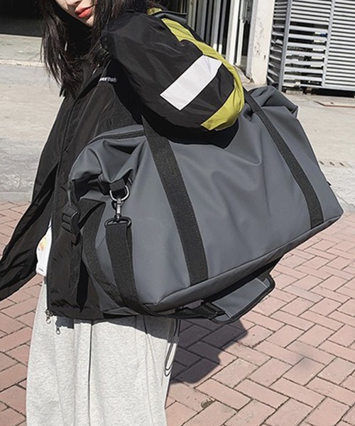 WESTBOY(ウエストボーイ)の「ユニセックス シンプル 大容量 マット ショルダー 旅行ボストンバッグ WO25W12BG06(ボストンバッグ・メンズ・グレー/ブラック/グリーン・FREE)」の10枚目の写真