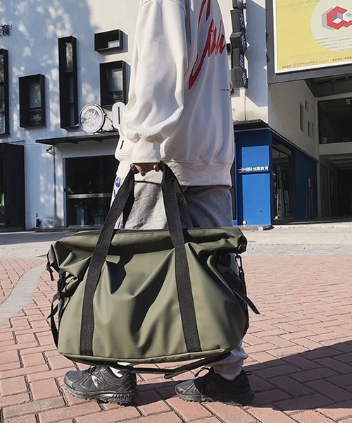 WESTBOY(ウエストボーイ)の「ユニセックス シンプル 大容量 マット ショルダー 旅行ボストンバッグ WO25W12BG06(ボストンバッグ・メンズ・グレー/ブラック/グリーン・FREE)」の15枚目の写真