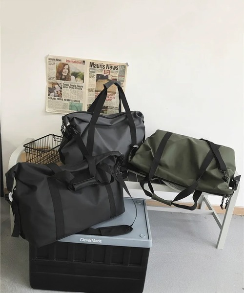 WESTBOY(ウエストボーイ)の「ユニセックス シンプル 大容量 マット ショルダー 旅行ボストンバッグ WO25W12BG06(ボストンバッグ・メンズ・グレー/ブラック/グリーン・FREE)」の20枚目の写真