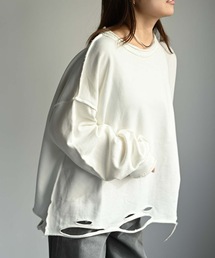 CREARE -LINO- | ルーズダメージ無地スウェット(Tシャツ/カットソー)