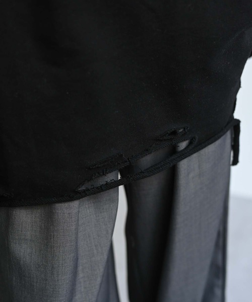 CREARE -LINO-（クレアーレリノ）の「ルーズダメージ無地スウェット（Tシャツ/カットソー・メンズ・オフホワイト/ブラック/グレー・FREE）」の7枚目の写真