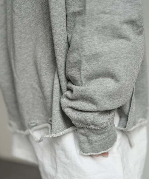 CREARE -LINO-（クレアーレリノ）の「ルーズダメージ無地スウェット（Tシャツ/カットソー・メンズ・オフホワイト/ブラック/グレー・FREE）」の5枚目の写真