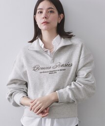 ハーフZIPロゴ刺繍裏毛【洗濯機OK】
