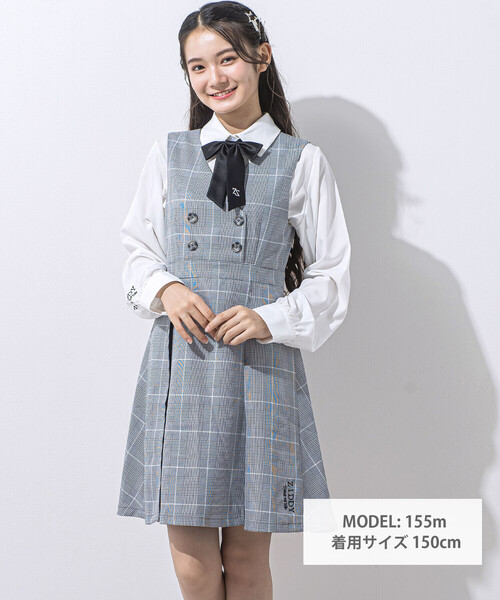 ZIDDY(ジディ)の「【 ニコ☆プチ 掲載 】リボン付きブラウス(130~160cm)(シャツ/ブラウス・キッズ・ブルー/ホワイト・150cm/140cm/130cm/FREE)」の4枚目の写真