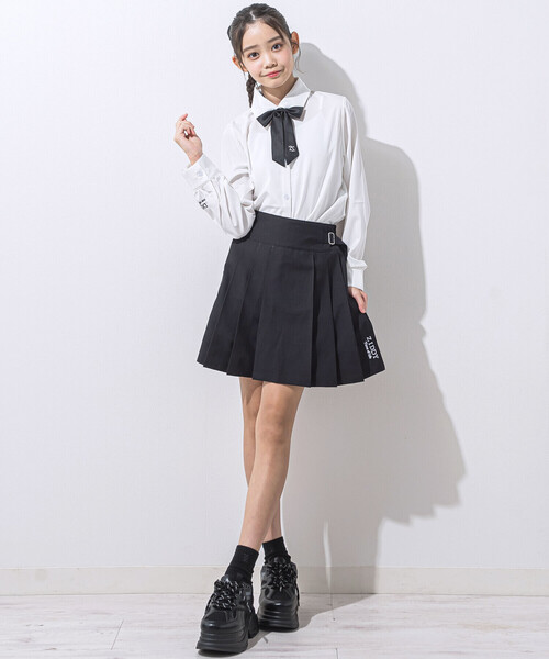 ZIDDY(ジディ)の「【 ニコ☆プチ 掲載 】リボン付きブラウス(130~160cm)(シャツ/ブラウス・キッズ・ブルー/ホワイト・150cm/140cm/130cm/FREE)」の6枚目の写真