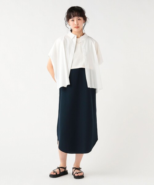 BEAMS HEART(ビームスハート)の「【洗濯可・極上の肌触り】ビッグ シルエット シャツ(シャツ/ブラウス・レディース・ブラウン/オフホワイト/ネイビー/ブルー系その他・FREE)」の5枚目の写真