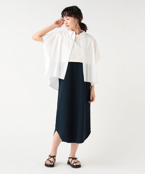 BEAMS HEART(ビームスハート)の「【洗濯可・極上の肌触り】ビッグ シルエット シャツ(シャツ/ブラウス・レディース・ブラウン/オフホワイト/ネイビー/ブルー系その他・FREE)」の6枚目の写真