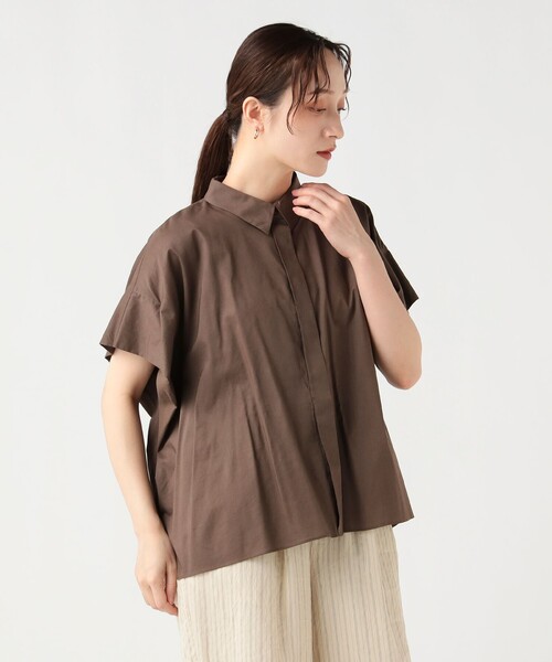BEAMS HEART(ビームスハート)の「【洗濯可・極上の肌触り】ビッグ シルエット シャツ(シャツ/ブラウス・レディース・ブラウン/オフホワイト/ネイビー/ブルー系その他・FREE)」の11枚目の写真