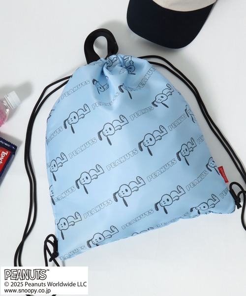 PEANUTS(ピーナッツ)の「PEANUTS SNOOPY(ピーナッツ スヌーピー)キャラクタープリントナップサック/リュックサック(バックパック/リュック・レディース・パープル/グレー/サックスブルー/ブラック/ピンク・FREE)」の4枚目の写真