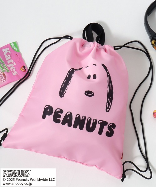 PEANUTS(ピーナッツ)の「PEANUTS SNOOPY(ピーナッツ スヌーピー)キャラクタープリントナップサック/リュックサック(バックパック/リュック・レディース・パープル/グレー/サックスブルー/ブラック/ピンク・FREE)」の1枚目の写真