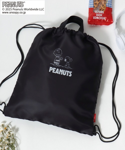 PEANUTS(ピーナッツ)の「PEANUTS SNOOPY(ピーナッツ スヌーピー)キャラクタープリントナップサック/リュックサック(バックパック/リュック・レディース・パープル/グレー/サックスブルー/ブラック/ピンク・FREE)」の2枚目の写真