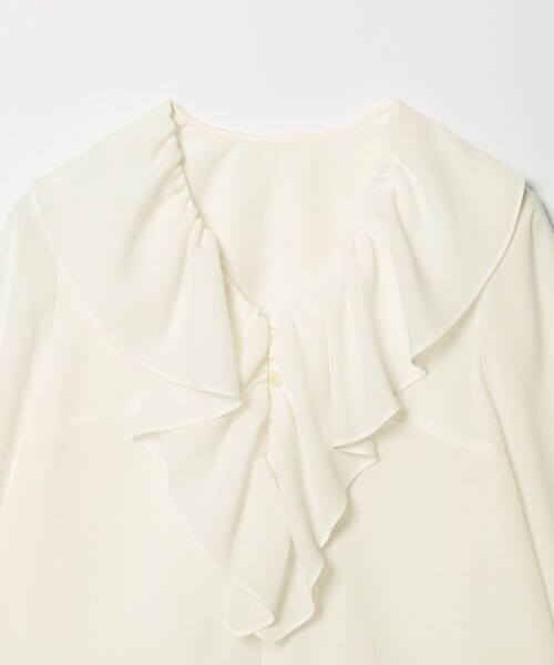 EMMEL REFINES(エメルリファインズ)の「<EMMEL REFINES>EM スパンボイル フリル ブラウス(シャツ/ブラウス・レディース・オフホワイト/ライトブルー/ライム・FREE)」の17枚目の写真
