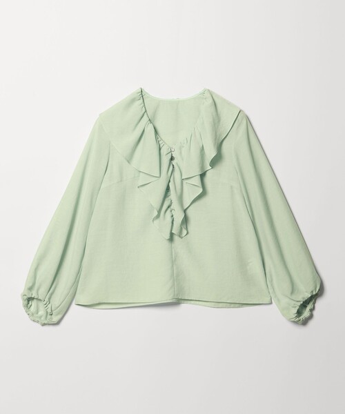 EMMEL REFINES(エメルリファインズ)の「<EMMEL REFINES>EM スパンボイル フリル ブラウス(シャツ/ブラウス・レディース・オフホワイト/ライトブルー/ライム・FREE)」の19枚目の写真