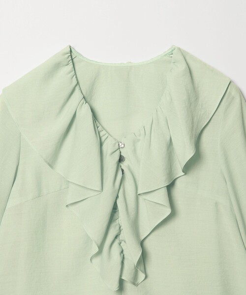 EMMEL REFINES(エメルリファインズ)の「<EMMEL REFINES>EM スパンボイル フリル ブラウス(シャツ/ブラウス・レディース・オフホワイト/ライトブルー/ライム・FREE)」の21枚目の写真