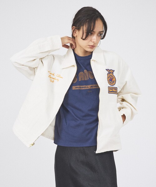 THRIFTY LOOK(スリフティールック)の「【THRIFTY LOOK スリフティルック】 FFA JACKET/ファーマーズジャケット/ユニセックス(ブルゾン・メンズ・ホワイト/ネイビー・M/L)」の2枚目の写真