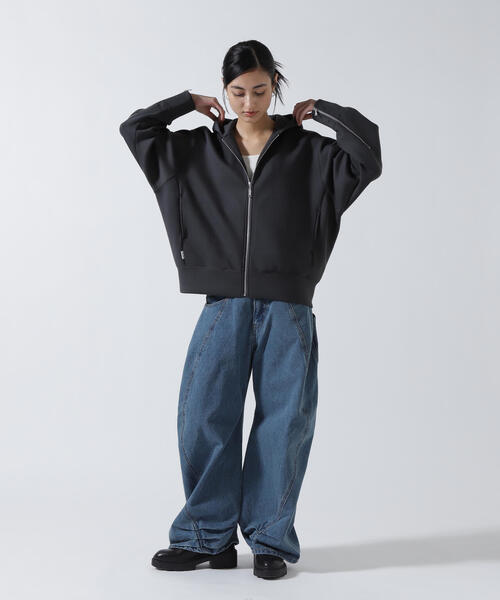 upperhights(アッパーハイツ)の「upper hights(アッパーハイツ)THE FLAG HOODIE(パーカー・レディース・ホワイト/チャコールグレー・F)」の22枚目の写真