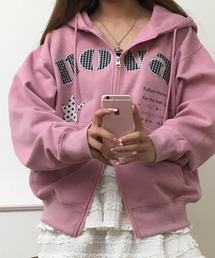 JUNGLE STORM チェックワッペンZIPパーカー