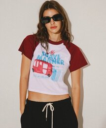 PAKKE（パッケ）の「ヴィンテージラグランTシャツ（バーガンディ）（Tシャツ/カットソー）」