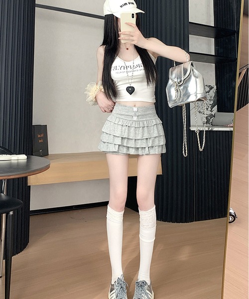 WEGO(ウィゴー)の「WEGO/インナーパンツ付きフリルショートパンツ(その他パンツ・レディース・グレー/ブラック・MEDIUM/LARGE)」の19枚目の写真