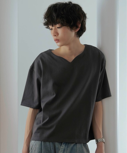 Key neck T-shirt - キーネックTシャツ -（Tシャツ/カットソー