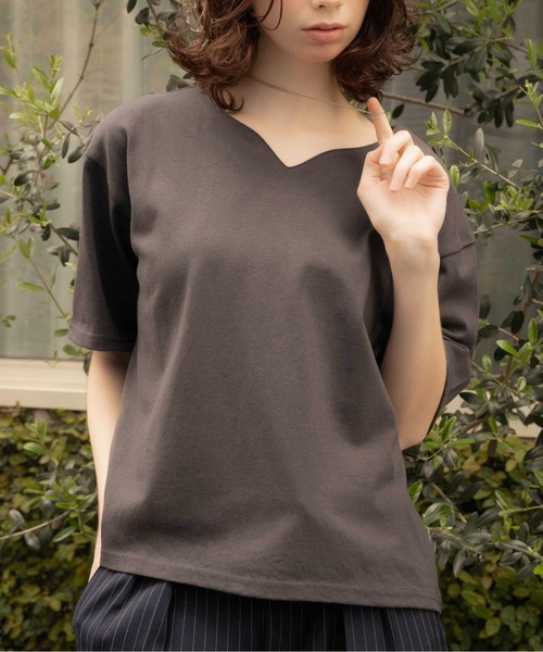 Key neck T-shirt - キーネックTシャツ -（Tシャツ/カットソー