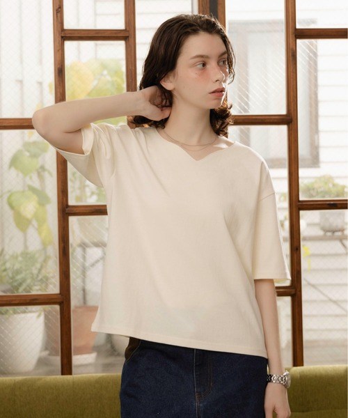 Zooodle(ズードル)の「Key neck T-shirt - キーネックTシャツ -(Tシャツ/カットソー・メンズ・チャコールグレー/ホワイト・MEDIUM/LARGE)」の20枚目の写真