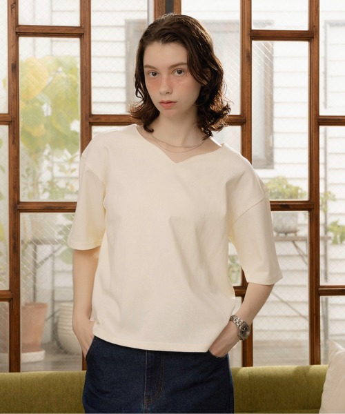 Zooodle(ズードル)の「Key neck T-shirt - キーネックTシャツ -(Tシャツ/カットソー・メンズ・チャコールグレー/ホワイト・MEDIUM/LARGE)」の18枚目の写真