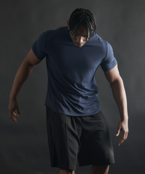 PHERMENON（フェルメノン）の「マッスルフィット無地モーダル半袖Tシャツ[ネイビー]（Tシャツ/カットソー・メンズ・その他・1/2/3）」の2枚目の写真