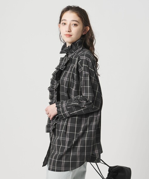 ユナイテッドアローズ別注 ダリア dahl'ia フリルチェックブラウス 別注】＜dahl'ia＞フリル チェックブラウス-united LOVE project 2025