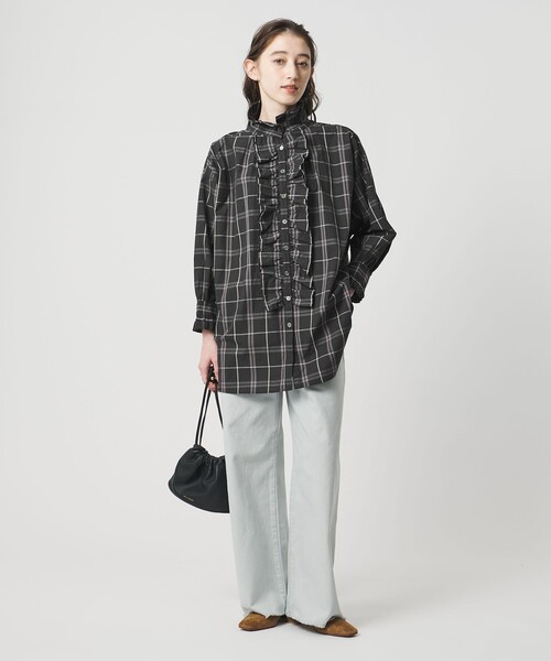 別注】＜dahl'ia＞チェック フリルブラウス（Tシャツ/カットソー