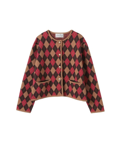 【l’heritage martinique/レリタージュ マルティニーク】アーガイルジャケットカーディガン