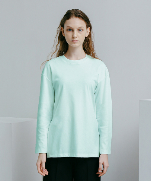 SPERONE WOMEN(スペローネウーマン)の「サイドベントロングスリーブ(ミント)(Tシャツ/カットソー・レディース・ミント・FREE)」の1枚目の写真