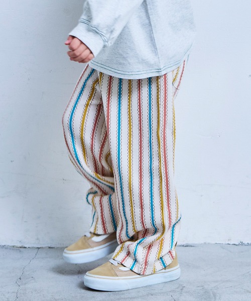 LSP WOW（エルエスピーワオ）の「【LSP WOW!】weekly food 9分丈イージーパンツ（その他パンツ・キッズ・ブルー/ライトブルー/レッド/ピンク/オレンジ/チャコール/キナリ・90/100/110/120/80/130/95）」の2枚目の写真