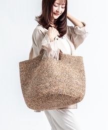 【MADE IN MADA /メイドインマダ】大きめ かごバッグ　ラフィア トートバッグ ハンドバッグ