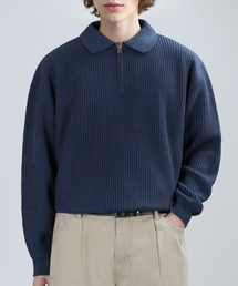 VERYVAIN（ベリベーン）の「ZIP-UP COLLAR KNIT (DARK BLUE)（ニット/セーター）」