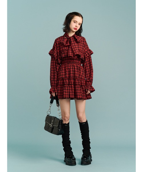 jouetie(ジュエティ)の「リボンタイフリルショルダーミニワンピース(ワンピース・レディース・レッド/ブラック・MEDIUM)」の22枚目の写真