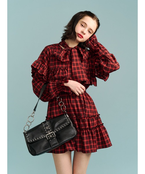 jouetie(ジュエティ)の「リボンタイフリルショルダーミニワンピース(ワンピース・レディース・レッド/ブラック・MEDIUM)」の19枚目の写真