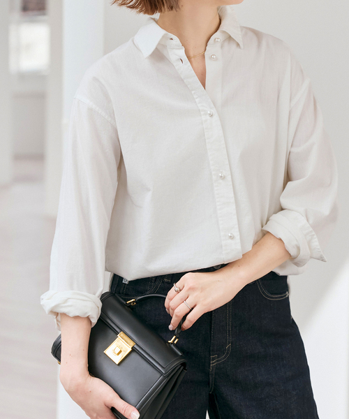 Spick &amp; Span パールボタンシャツ　ホワイト　新品 Spick & Span パールボタンシャツ ホワイト 新品｜Yahoo!フリマ（旧