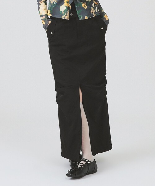 Ray BEAMS(レイビームス)の「ダブル ウエスト タック スカート(スカート・レディース・オリーブ/ブラック・1/0)」の16枚目の写真