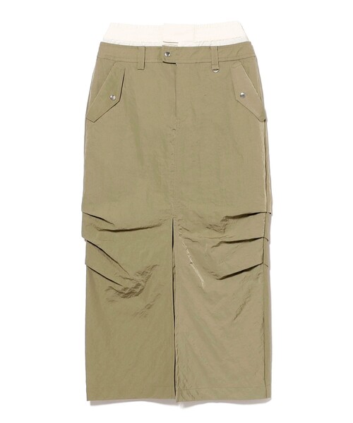 Ray BEAMS(レイビームス)の「ダブル ウエスト タック スカート(スカート・レディース・オリーブ/ブラック・1/0)」の10枚目の写真