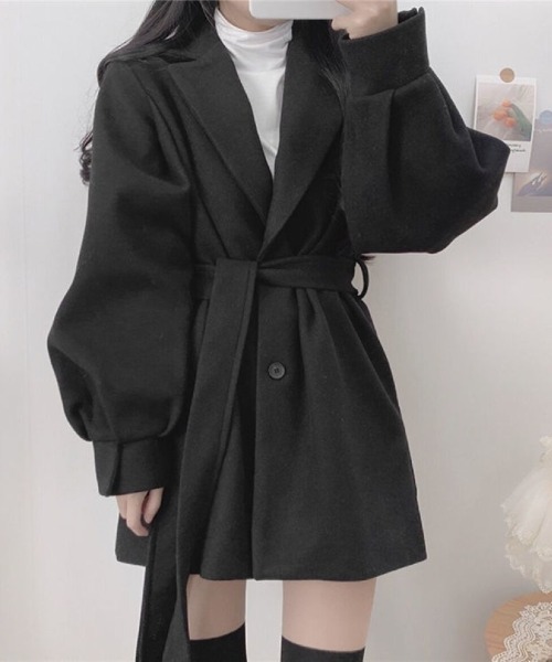 Ritzy(リッツィー)の「ボリュームスリーブ ベルトコート(その他アウター・レディース・ブラック・M)」の12枚目の写真