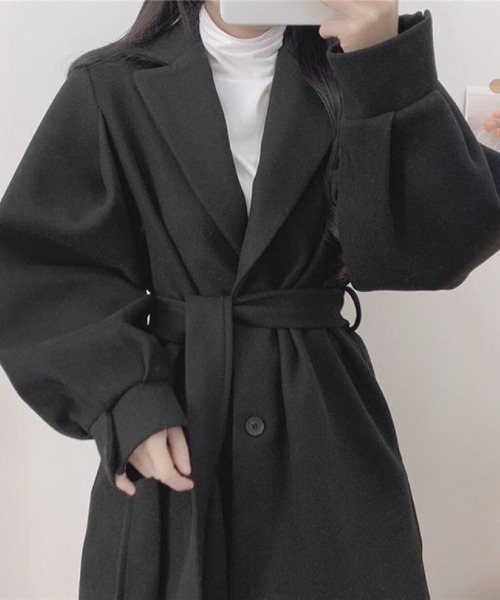Ritzy(リッツィー)の「ボリュームスリーブ ベルトコート(その他アウター・レディース・ブラック・M)」の10枚目の写真