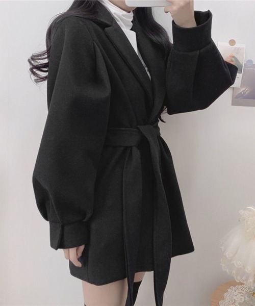 Ritzy(リッツィー)の「ボリュームスリーブ ベルトコート(その他アウター・レディース・ブラック・M)」の5枚目の写真