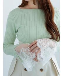 Te chichi（テチチ）の「レースカフスリブニット（ニット/セーター）」