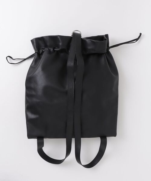 YArKA（ヤーカ）の「【YArKA/ヤーカ】real leather drawstring shoulder & backpack [bdbd5] / 巾着2wayナップサック（バックパック/リュック・レディース・ブラック・FREE）」の17枚目の写真